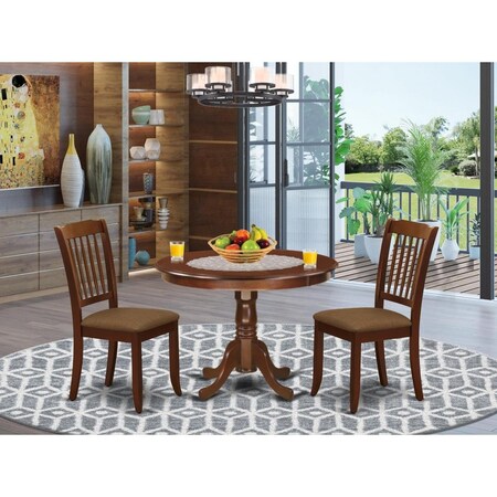 East West Furniture 3 Piece Hartland Dinette Set - Mahogany HLDA3-MAH-C